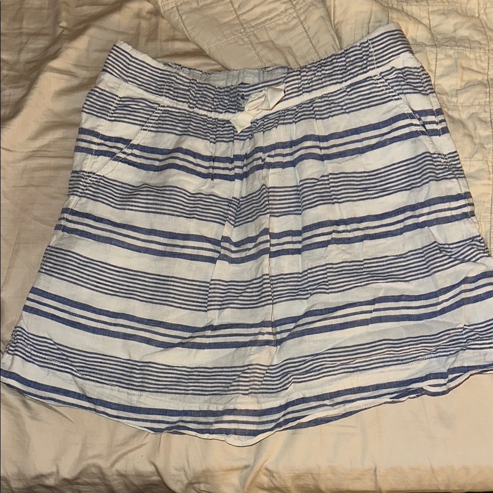 J. Crew Navy and White Striped Mini Skirt